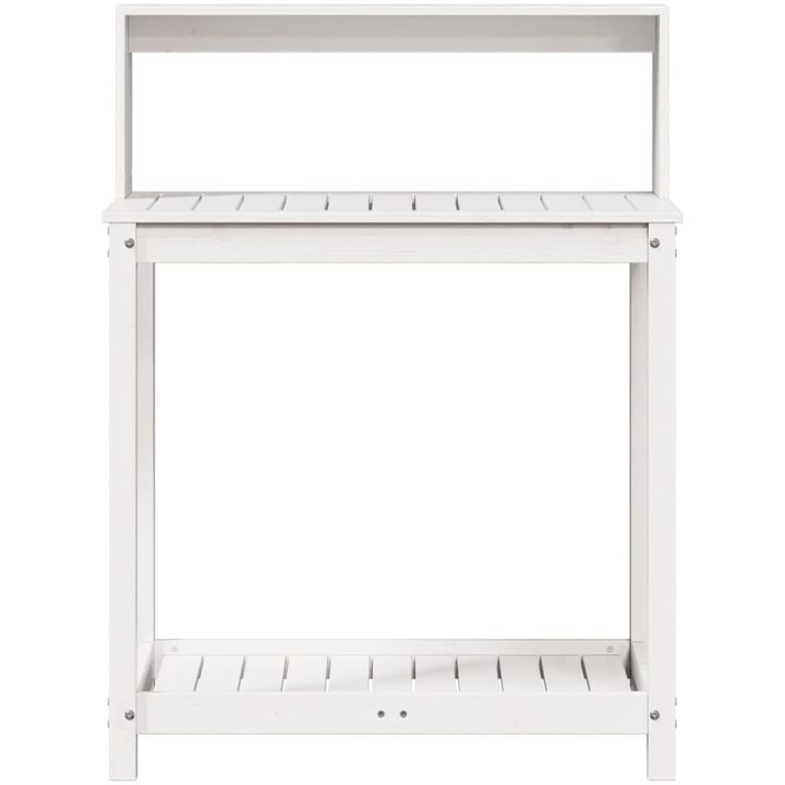 Växtbord med hyllor vit massiv furu vidaXL 82,5 x 50 x 109,5 cm – bild 5