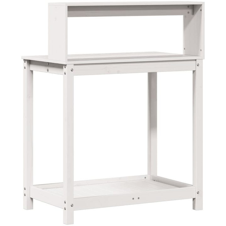 Växtbord med hyllor vit massiv furu vidaXL 82,5 x 50 x 109,5 cm – bild 7