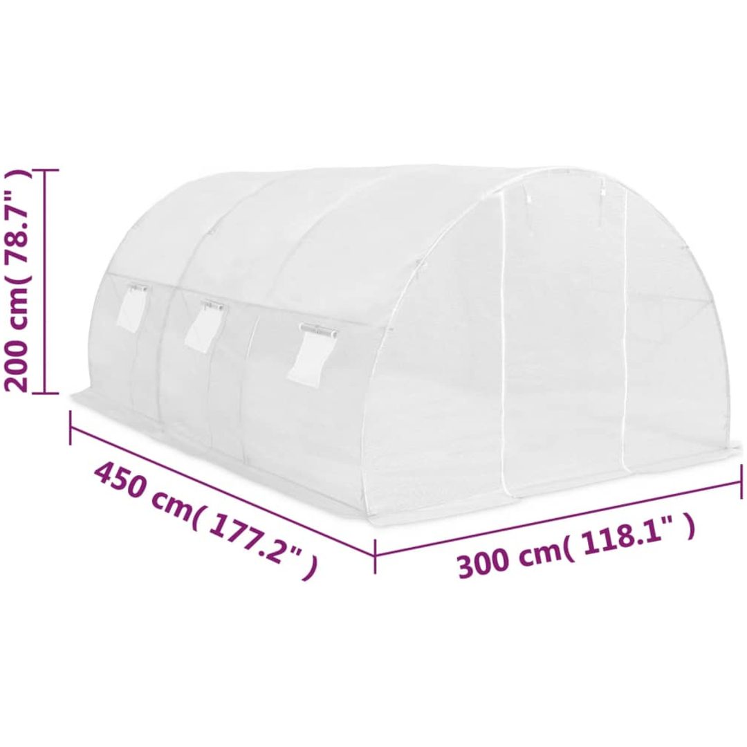 Växthus 13,5m² vidaXL 450 x 300 x 200 cm – bild 12