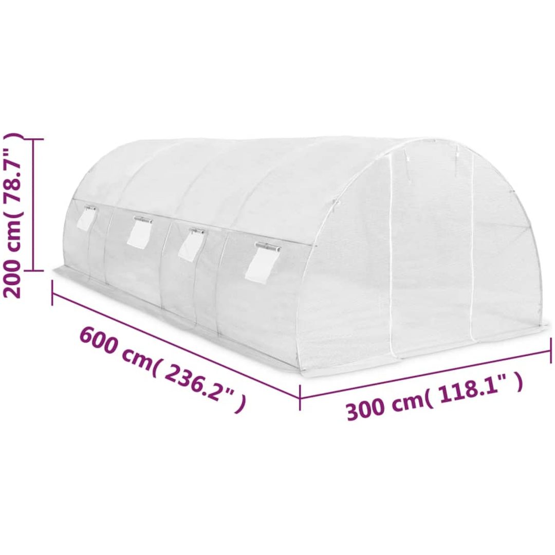 Växthus 18m² vidaXL 600 x 300 x 200 cm – bild 12