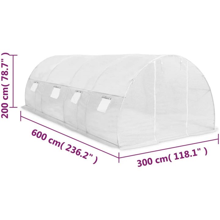 Växthus 18m² vidaXL 600 x 300 x 200 cm – bild 12