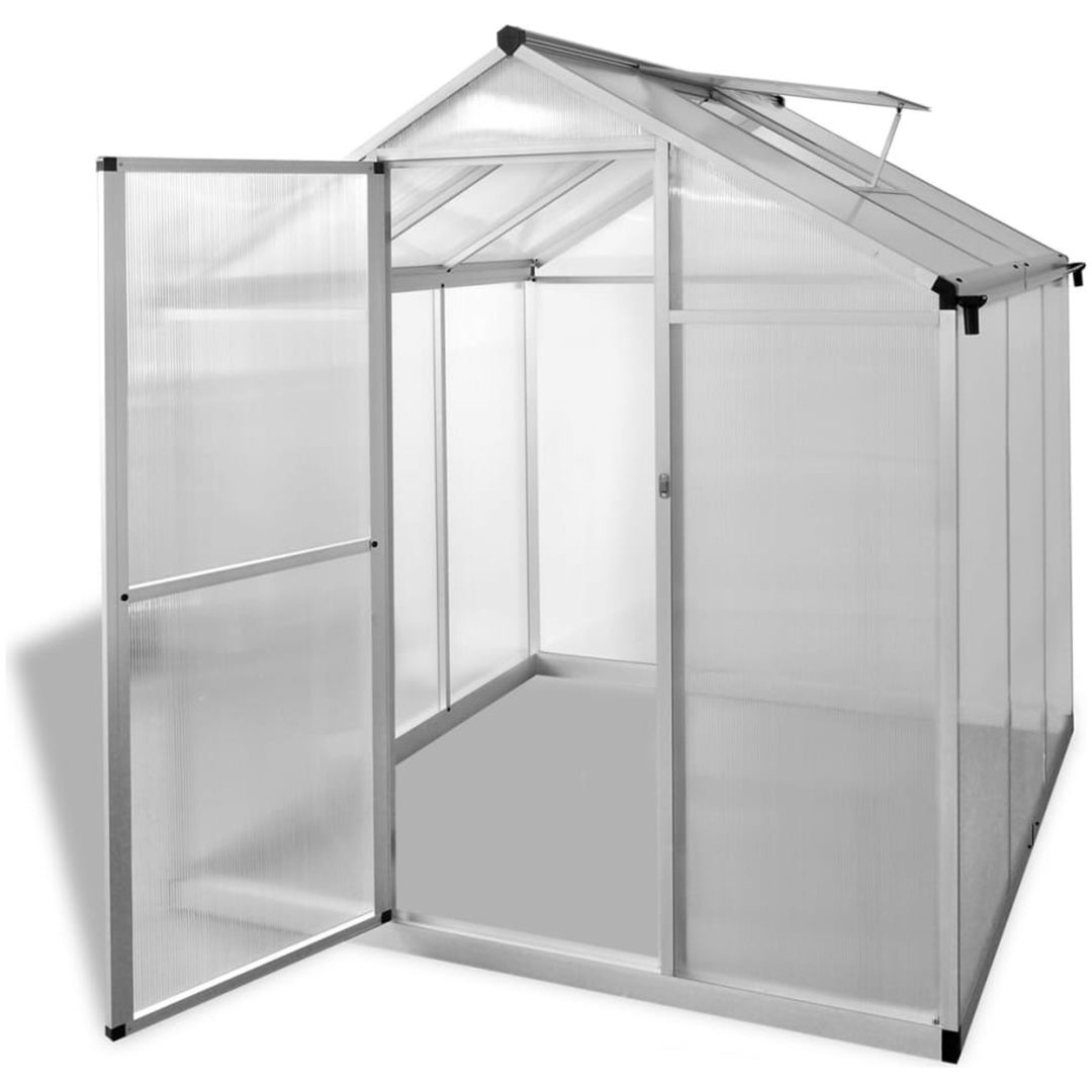 Växthus 3,46 m² förstärkt aluminium vidaXL 190 x 182 x 195 cm