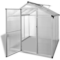 Växthus 3,46 m² förstärkt aluminium vidaXL