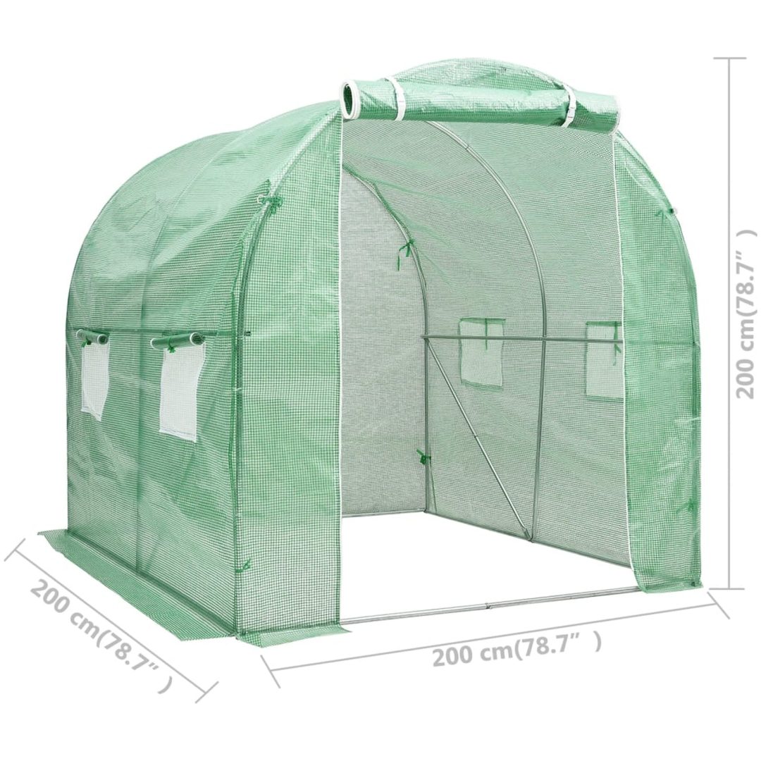 Växthus 4 m² vidaXL 200 x 200 x 200 cm – bild 11