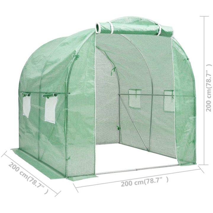 Växthus 4 m² vidaXL 200 x 200 x 200 cm – bild 11