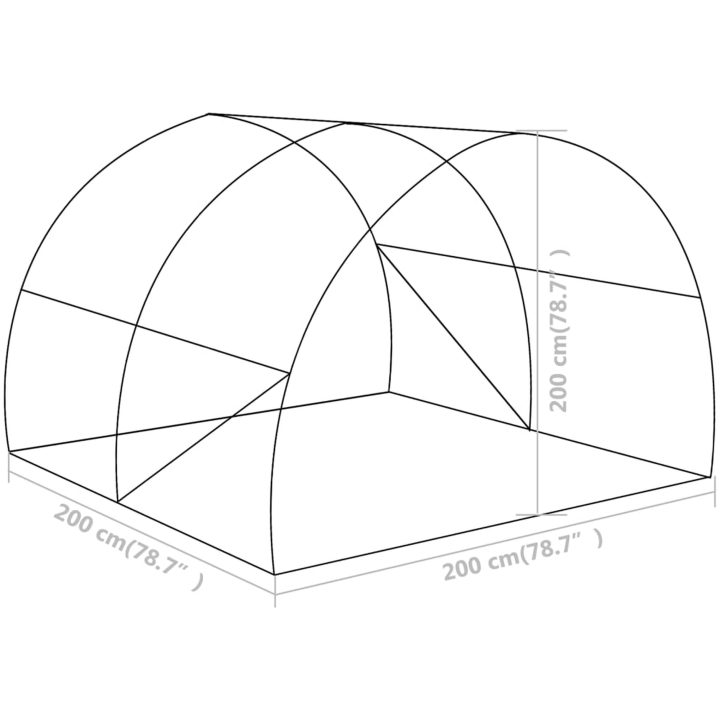 Växthus 4 m² vidaXL 200 x 200 x 200 cm – bild 12