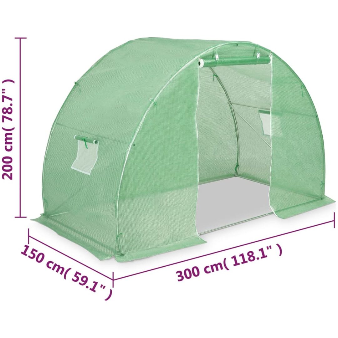 Växthus 4,5m² vidaXL 300 x 150 x 200 cm – bild 12
