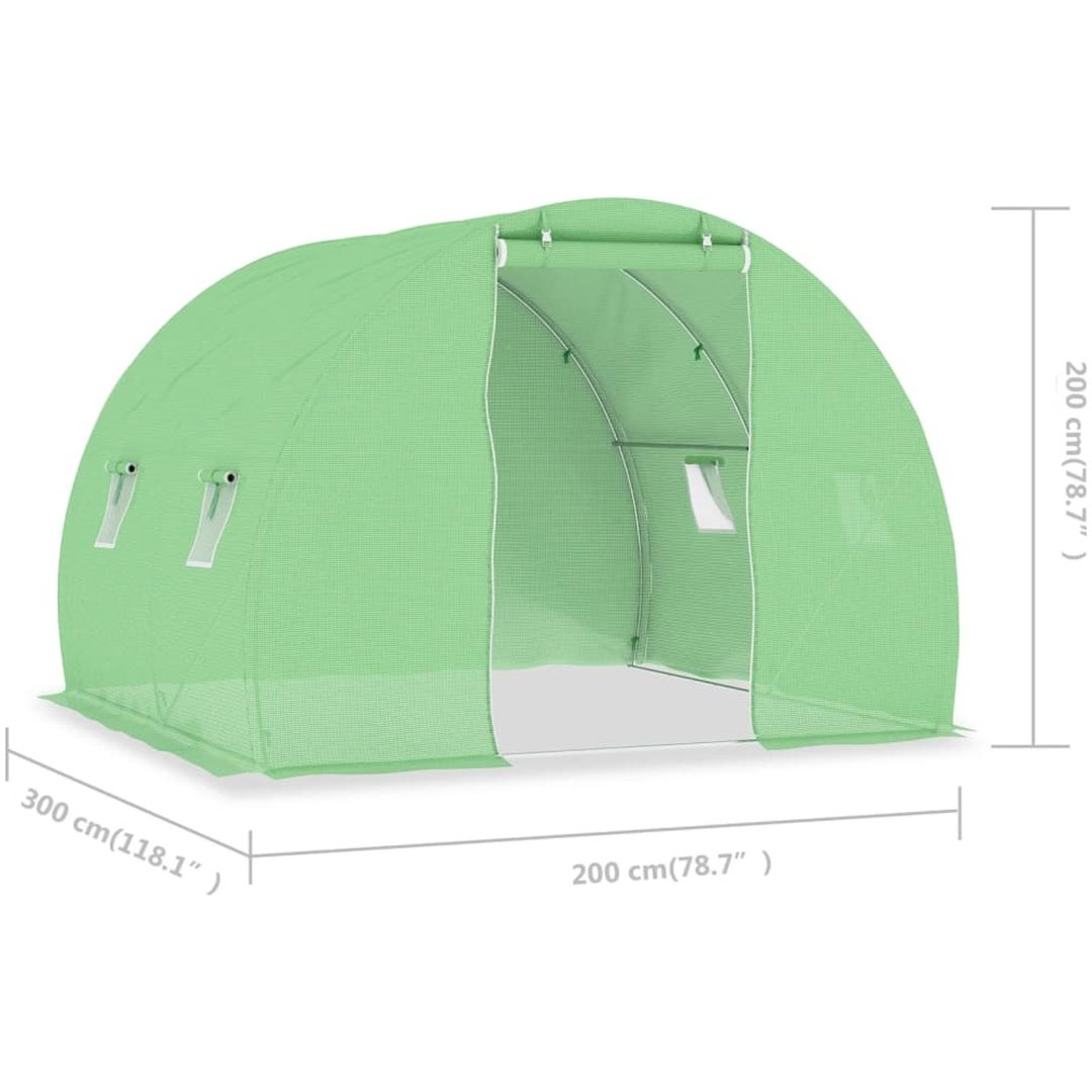 Växthus 6 m² vidaXL 300 x 200 x 200 cm – bild 11
