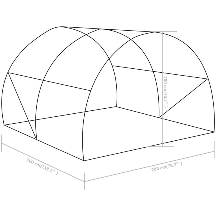 Växthus 6 m² vidaXL 300 x 200 x 200 cm – bild 12