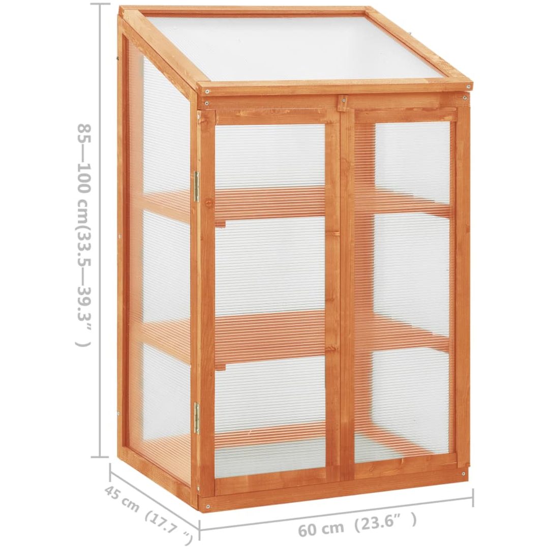 Växthus 60x45x100 cm granträ vidaXL – bild 7