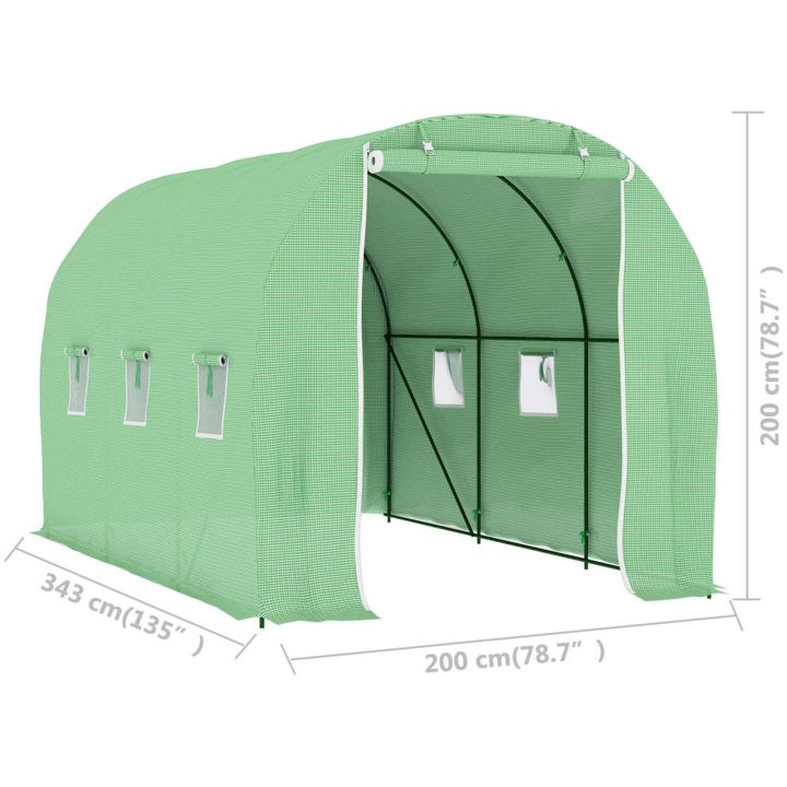 Växthus 6,86 m² vidaXL 343 x 200 x 200 cm – bild 11