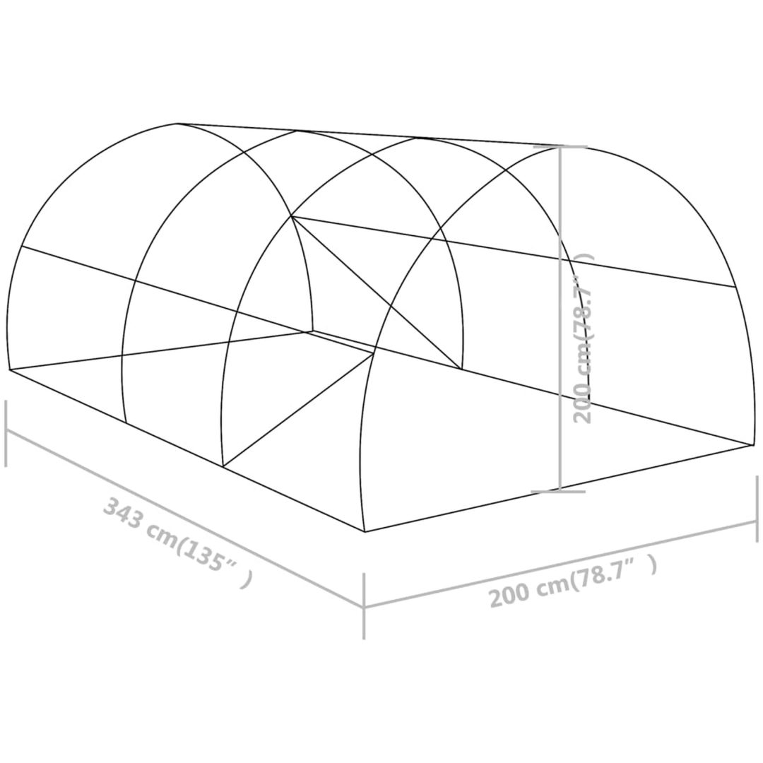 Växthus 6,86 m² vidaXL 343 x 200 x 200 cm – bild 12