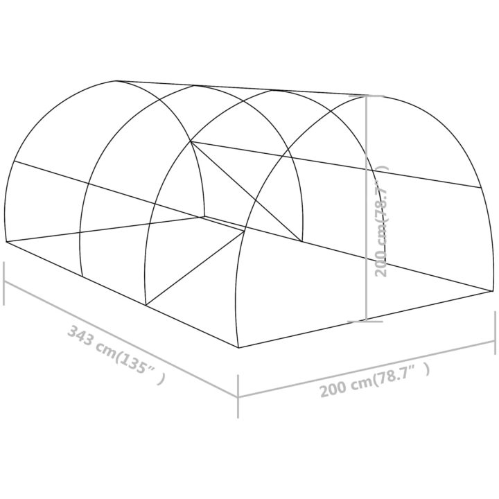 Växthus 6,86 m² vidaXL 343 x 200 x 200 cm – bild 12