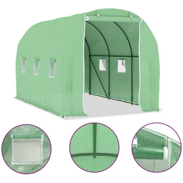 Växthus 6,86 m² vidaXL 343 x 200 x 200 cm – bild 5
