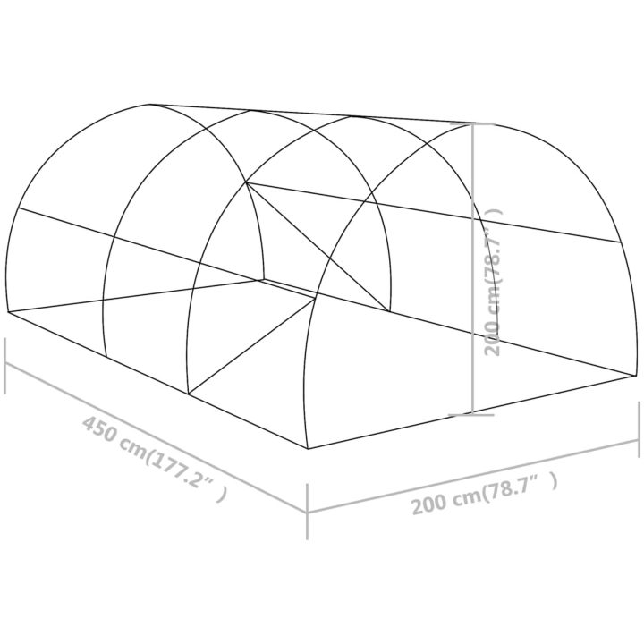 Växthus 9 m² vidaXL 450 x 200 x 200 cm – bild 12