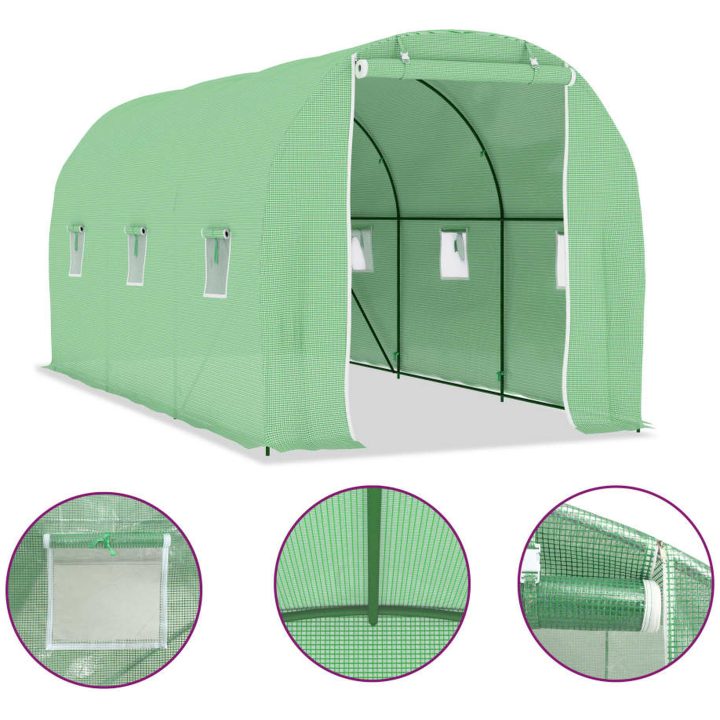 Växthus 9 m² vidaXL 450 x 200 x 200 cm – bild 5