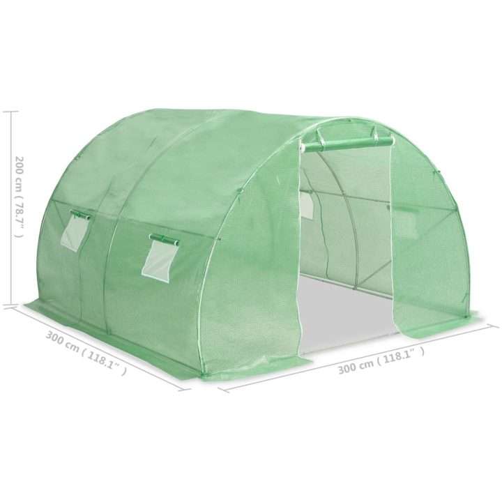Växthus 9m² vidaXL 300 x 300 x 200 cm – bild 12