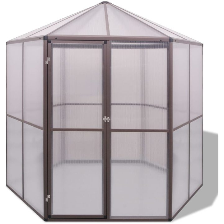 Växthus aluminium vidaXL 240 x 211 x 232 cm – bild 2
