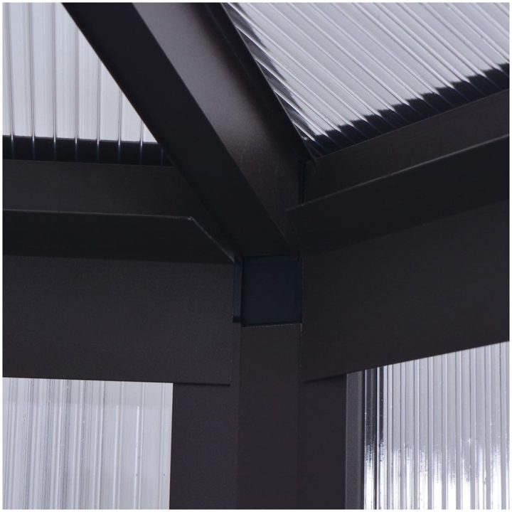 Växthus aluminium vidaXL 240 x 211 x 232 cm – bild 6