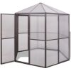 Växthus aluminium vidaXL 240 x 211 x 232 cm – miniatyr 1