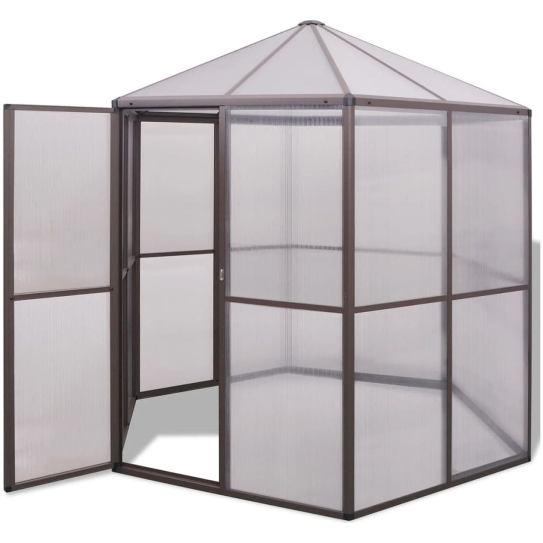 Växthus aluminium vidaXL 240 x 211 x 232 cm