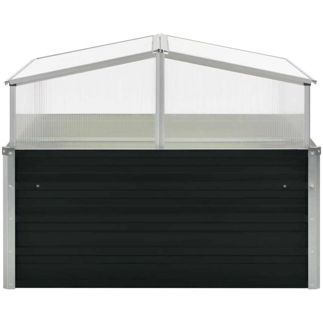 Växthus antracit 100x100x77 cm galvaniserat stål vidaXL – bild 2