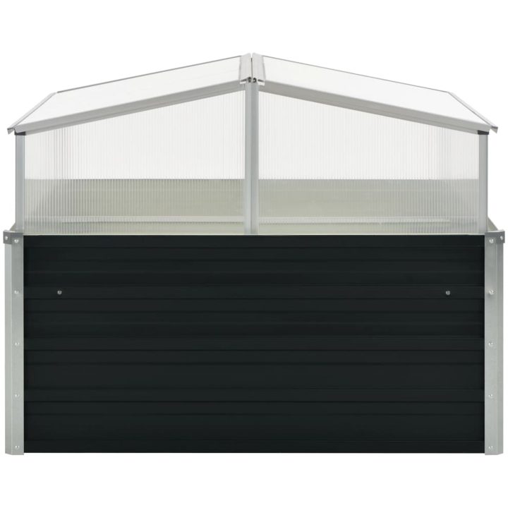 Växthus antracit 100x100x77 cm galvaniserat stål vidaXL – bild 2
