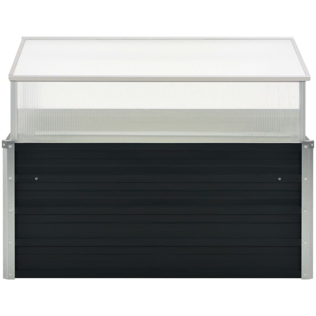 Växthus antracit 100x100x77 cm galvaniserat stål vidaXL – bild 3