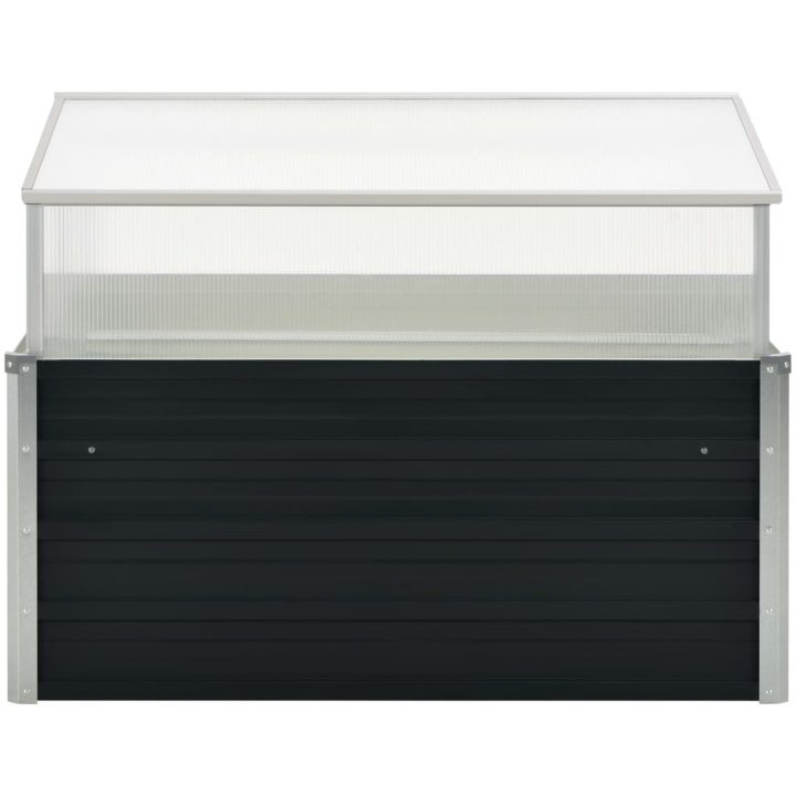 Växthus antracit 100x100x77 cm galvaniserat stål vidaXL – bild 3