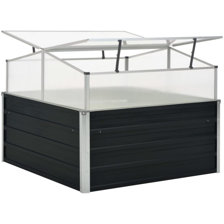 Växthus antracit 100x100x77 cm galvaniserat stål vidaXL – bild 4