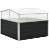 Växthus antracit 100x100x77 cm galvaniserat stål vidaXL – miniatyr 1