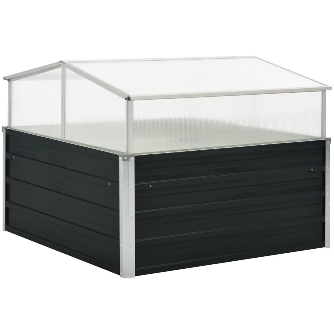 Växthus antracit 100x100x77 cm galvaniserat stål vidaXL