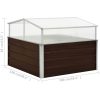 Växthus brun 100x100x85 cm galvaniserat stål vidaXL – miniatyr 7
