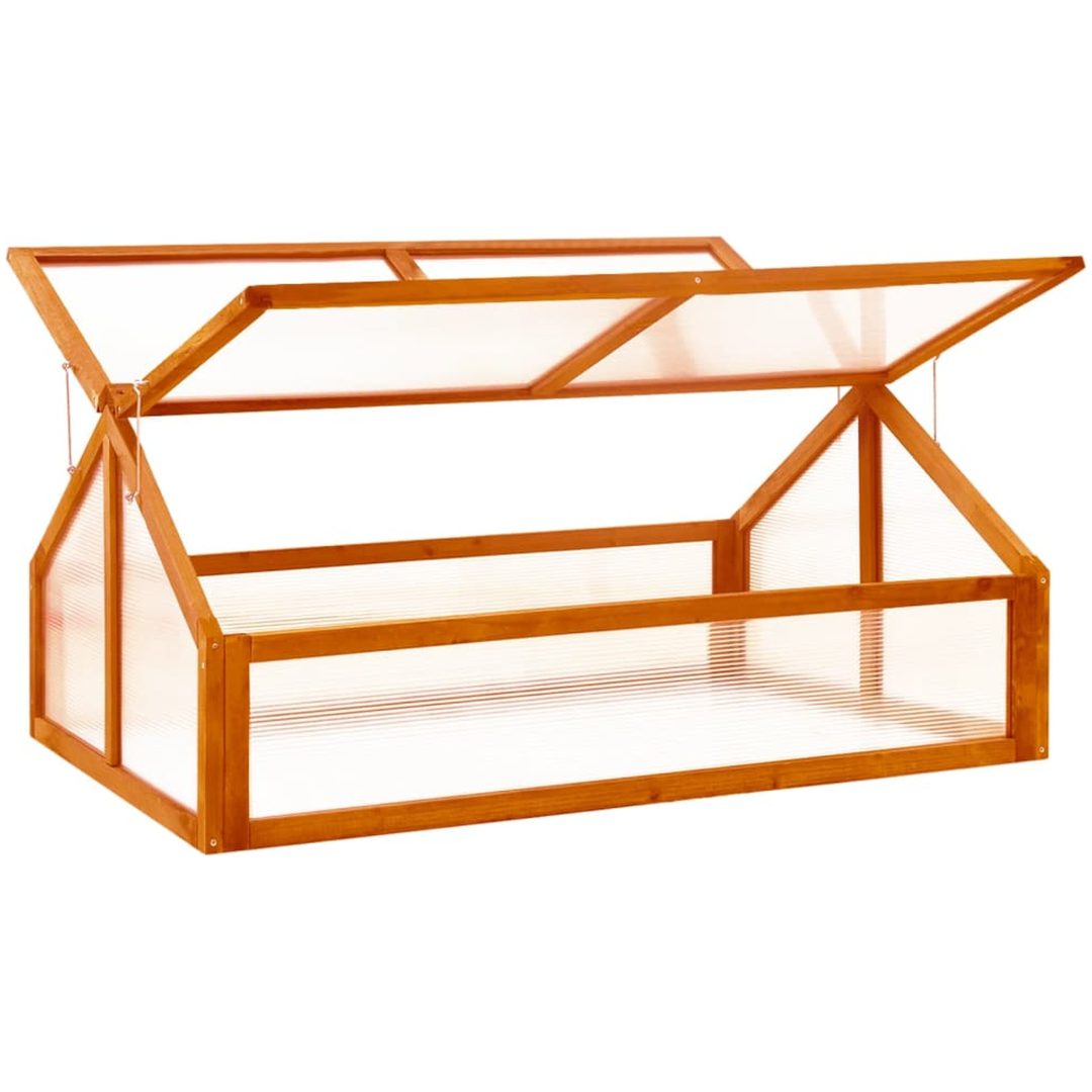 Växthus brun 114x80x50 cm granträ vidaXL – bild 2