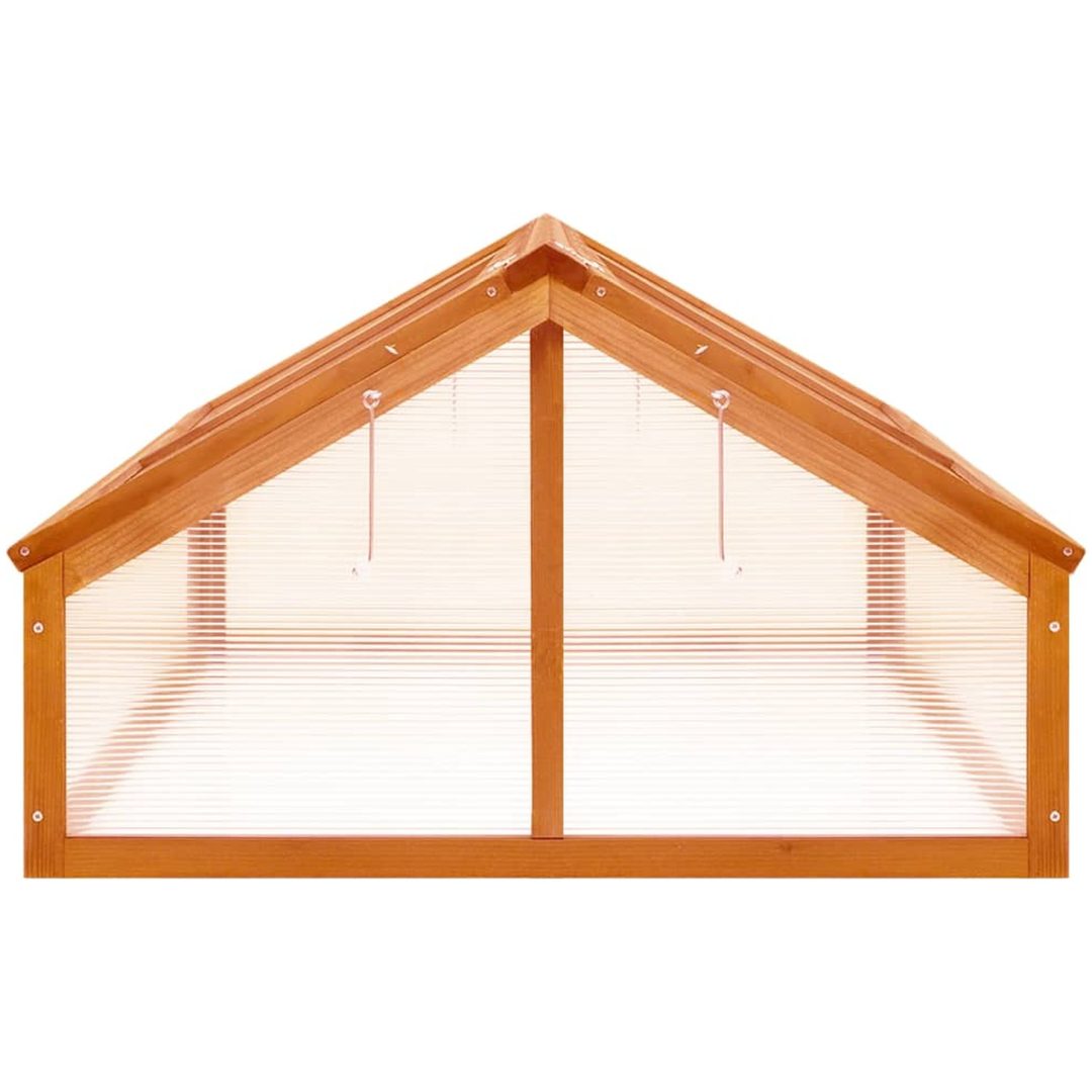 Växthus brun 114x80x50 cm granträ vidaXL – bild 4