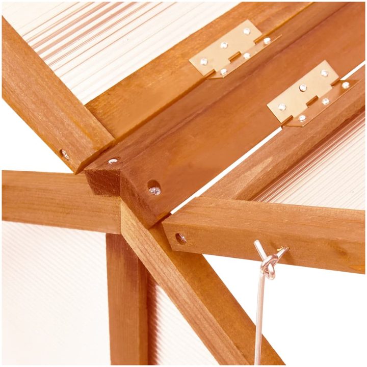 Växthus brun 114x80x50 cm granträ vidaXL – bild 5