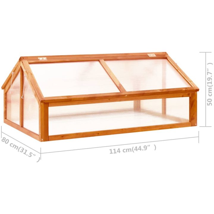 Växthus brun 114x80x50 cm granträ vidaXL – bild 7
