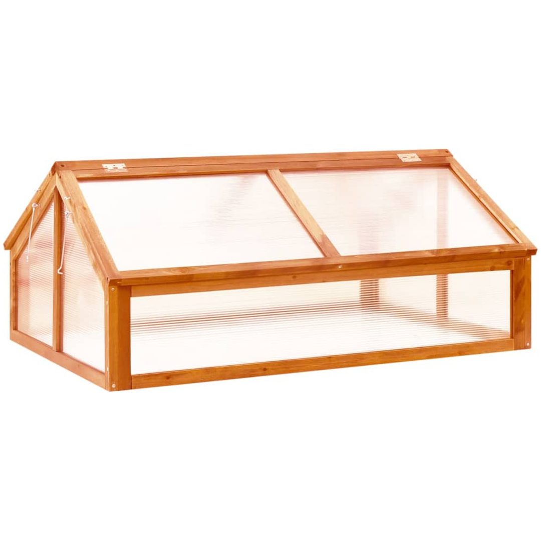 Växthus brun 114x80x50 cm granträ vidaXL