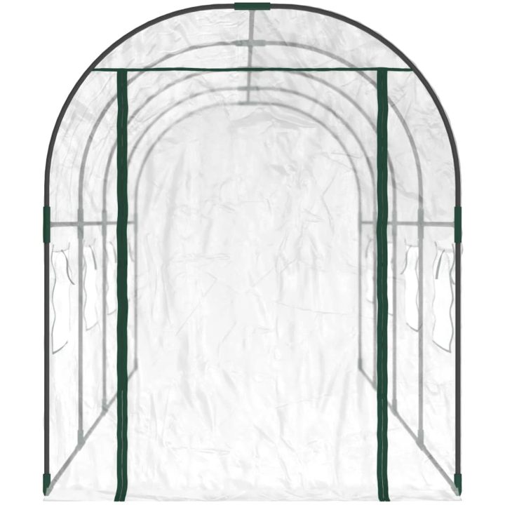 Växthus genomskinligt 160x400x190 cm PVC & pulverlackerat stål vidaXL 400 cm – bild 3