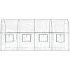 Växthus genomskinligt 160x400x190 cm PVC & pulverlackerat stål vidaXL 400 cm – miniatyr 4