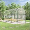 Växthus genomskinligt 160x400x190 cm PVC & pulverlackerat stål vidaXL 400 cm – miniatyr 1