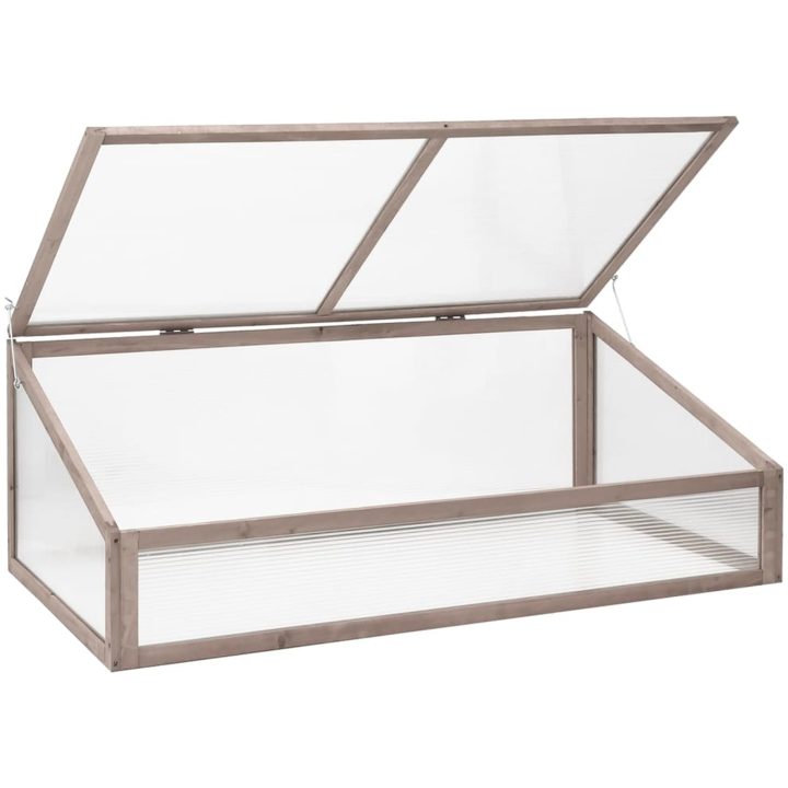 Växthus grå 110x58,5x39 cm granträ vidaXL – bild 3