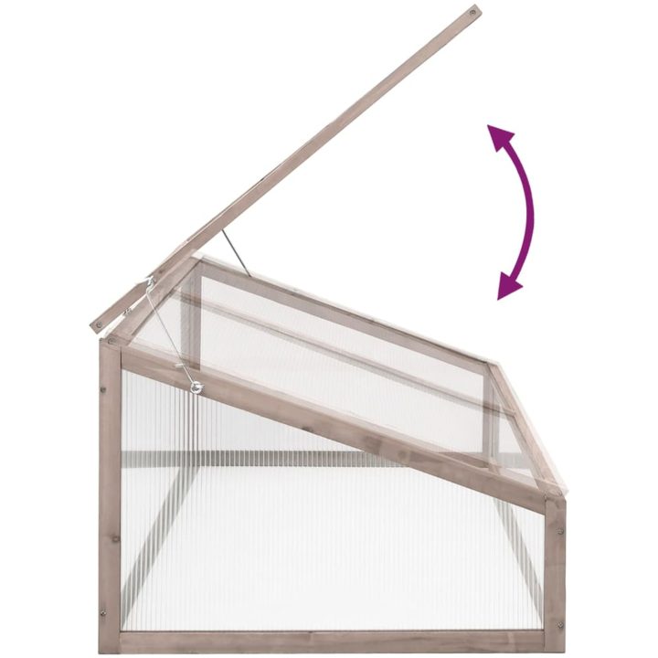 Växthus grå 110x58,5x39 cm granträ vidaXL – bild 4