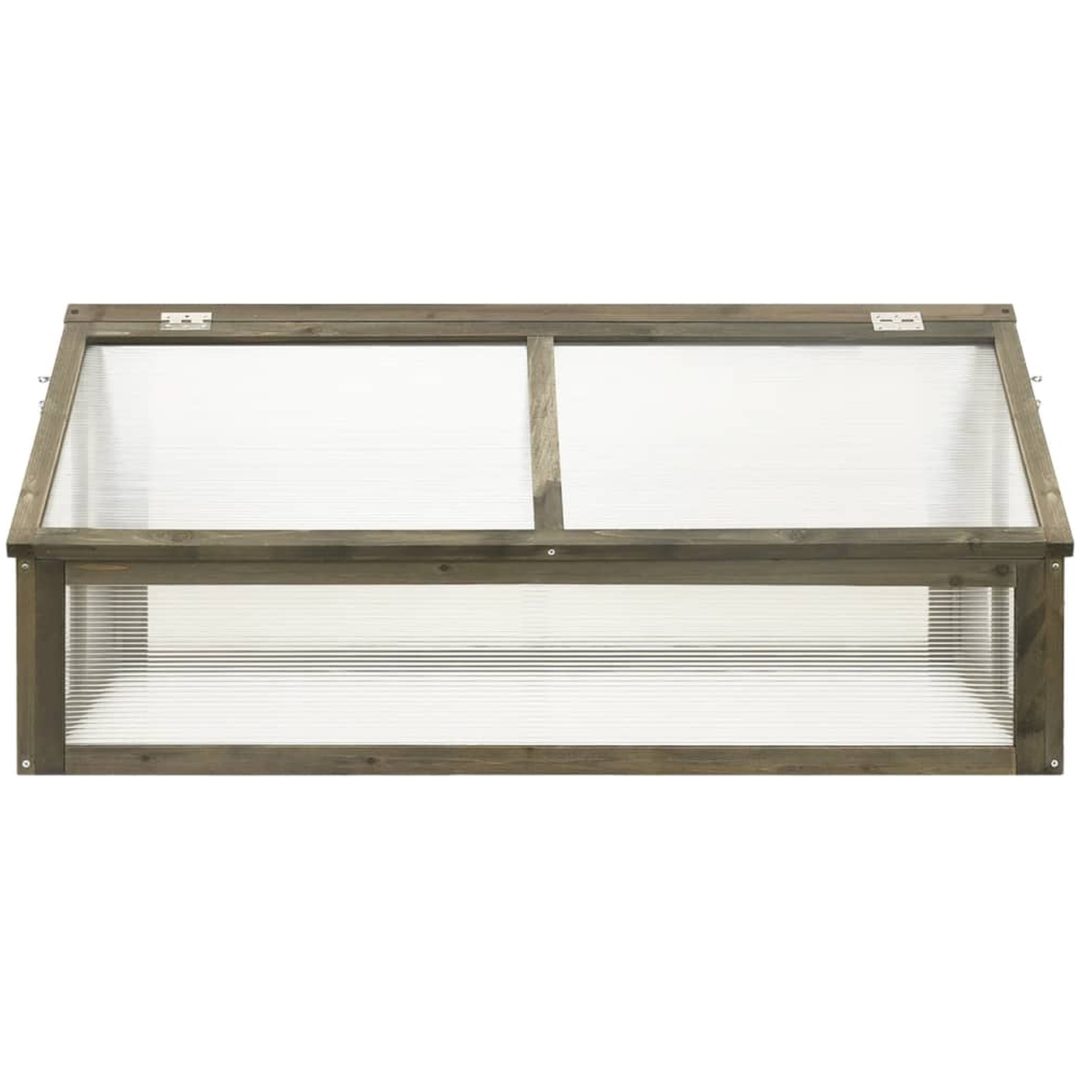 Växthus grå 114x80x50 cm granträ vidaXL – bild 3