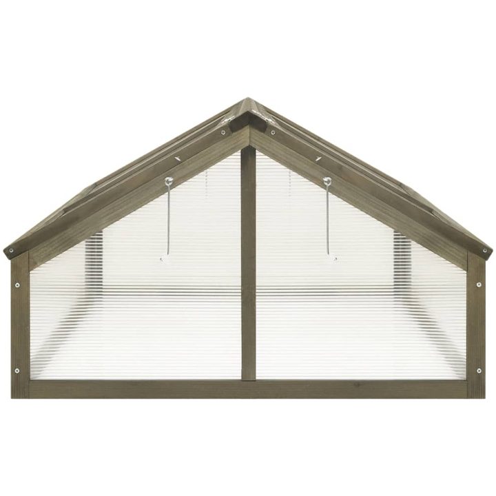 Växthus grå 114x80x50 cm granträ vidaXL – bild 4