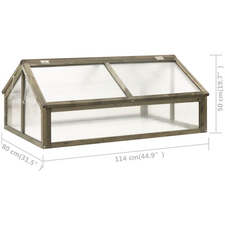 Växthus grå 114x80x50 cm granträ vidaXL – bild 7