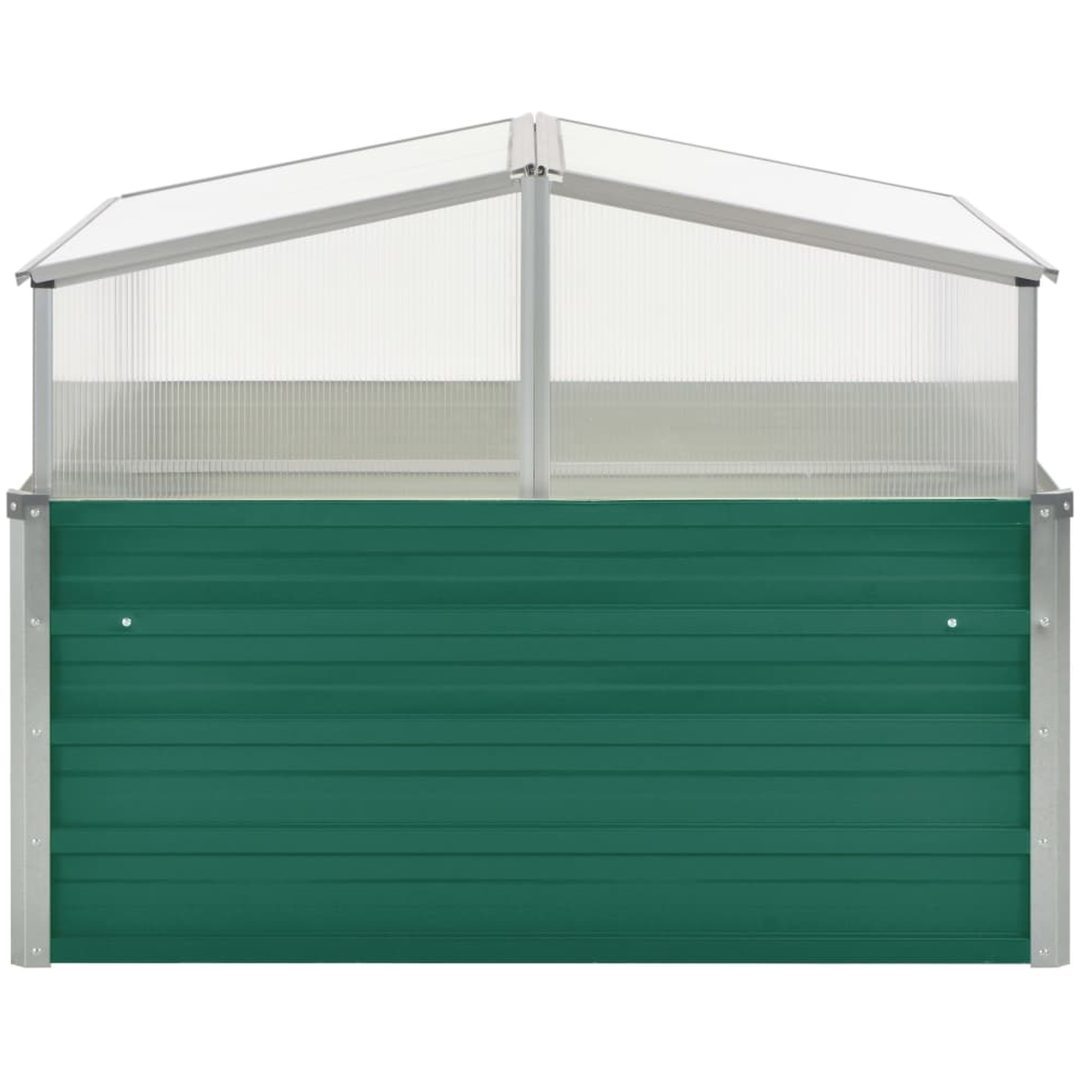 Växthus grön 100x100x77 cm galvaniserat stål vidaXL – bild 3