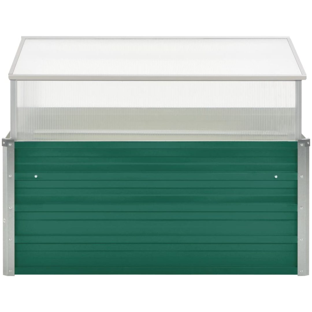Växthus grön 100x100x77 cm galvaniserat stål vidaXL – bild 4
