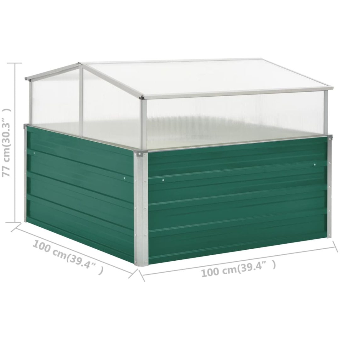 Växthus grön 100x100x77 cm galvaniserat stål vidaXL – bild 7