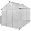 Växthus i förstärkt aluminium med basram 4,6 m² vidaXL 242 x 190 x 195 cm – miniatyr 2